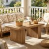 Rectangle Wooden Coffee Table 47.2" with Thick Base Center Table