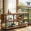 55 Inch Console Table Sofa Table TV Stand with 3-Tier Storage Shelves Living Room Decor Hallway Furniture