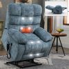 Lift Recliner Chair Heat Massage Dual Motor Infinite Position Up to 350 LBS Large Electric Power Lift Recliners with Power-Remote, Medium-firm and He
