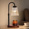 Black Candle Warmer Lamp WithTimer and Dimmer,Fragrance Electric Wax Melt Warmer with 2 Bulbs,Scented Jar Lamp