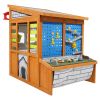 Outdoor Playhouse, Cedar Wooden Kids Playhouse with Bird Nest, Doorbell, Trash Bin, Gravity Wall Set, Storage Pocket, Windowsill