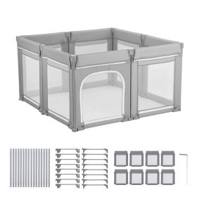 Baby Playpen, 78.7″ x 70.1″ Extra Large Toddlers Playpen, Foldable Baby Fence Play Yard with Zippered Door & Soft Breathable Mesh, Indoor Outdoor Saf