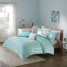 Full/Queen Metallic Printed Comforter Set