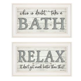 Trendy Decor "Bath Relax" Framed Wall Art, Modern Home Decor for Living Room, Bedroom & Farmhouse Wall by Susie Boyer