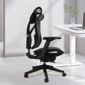 Big and Tall Office Chair with Adjustable lumbar and slide seats , Headrest and 4d armrest , tilt function max degree is 115 Â°, 300LBS, Black
