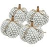 Set of 4, 6x6x5"H Knite Pumpkin, Pumpkin Ornament Decor for Holiday Harvest Festival Fall Festival & Thanksgiving