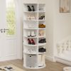 Rotating Shoe Rack Tower, 7-Tier Spinning Shoe Rack, Free Standing 360Â° Revolving Shoe Organizer