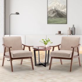 Mid-Century Modern Chair, Living Room Chair with Solid Wood Frame, Extra-Thick Backrest, Wingback Chair for Any Room