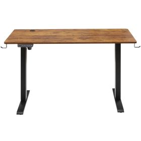 Height Adjustable Desk, 47.2 x 23.6 in, 3-Key Modes Electric Standing Desk, Whole Piece Desk Board, Sturdy Dual Metal Frame