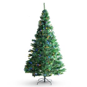 VEVOR Christmas Tree, 7.5ft Pre-lit, Full Holiday Decor, 550 Multi-Color LED Lights, 1346 Branch Tips
