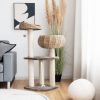 41 Inch Rattan Cat Tree Activity Center with Napping Perch. Exquisite Hand-Woven Design