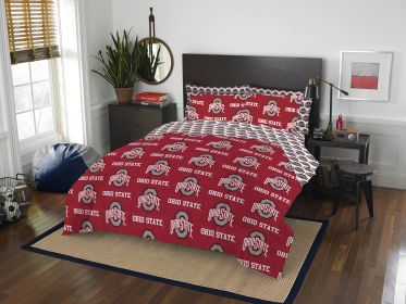 Ohio State - NCAA Rotary 7 PC Queen Bed In Bag Set
