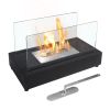 Tabletop Rectangle Fire Pit, Portable, Smokeless, Bio Ethanol, Fireplace with Realistic Burning; Awesome Gift