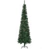 HOMCOM 7.5 Foot Pencil Artificial Christmas Tree, Slim Pine Needles Xmas Tree with Realistic Branches, Pine Cones, Metal Base, Green