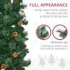HOMCOM 7.5 Foot Pencil Artificial Christmas Tree, Slim Pine Needles Xmas Tree with Realistic Branches, Pine Cones, Metal Base, Green