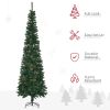 HOMCOM 7.5 Foot Pencil Artificial Christmas Tree, Slim Pine Needles Xmas Tree with Realistic Branches, Pine Cones, Metal Base, Green