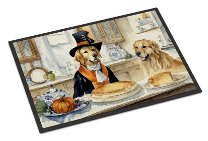 NEW Golden Retriever Fall Kitchen Pumpkins Doormat Front Door Mat Indoor Outdoor Rugs for Entryway, Non Slip Washable Low Pile, 18H X 27W