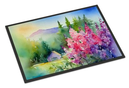 NEW Idaho Syringa in Watercolor Doormat Front Door Mat Indoor Outdoor Rugs for Entryway, Non Slip Washable Low Pile, 18H X 27W