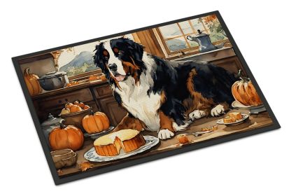 NEW Bernese Mountain Dog Fall Kitchen Pumpkins Doormat Front Door Mat Indoor Outdoor Rugs for Entryway, Non Slip Washable Low Pile, 18H X 27W