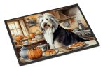 NEW Bearded Collie Fall Kitchen Pumpkins Doormat Front Door Mat Indoor Outdoor Rugs for Entryway, Non Slip Washable Low Pile, 18H X 27W