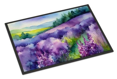 NEW New Hampshire Purple Lilac in Watercolor Doormat Front Door Mat Indoor Outdoor Rugs for Entryway, Non Slip Washable Low Pile, 18H X 27W
