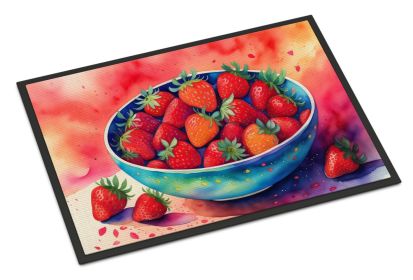 NEW Colorful Strawberries Doormat Front Door Mat Indoor Outdoor Rugs for Entryway, Non Slip Washable Low Pile, 18H X 27W