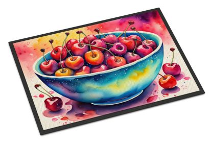 NEW Colorful Cherries Doormat Front Door Mat Indoor Outdoor Rugs for Entryway, Non Slip Washable Low Pile, 18H X 27W