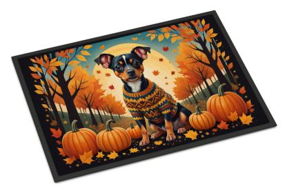 NEW Miniature Pinscher Fall Doormat Front Door Mat Indoor Outdoor Rugs for Entryway, Non Slip Washable Low Pile, 18H X 27W