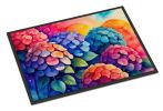 NEW Hydrangeas in Color Doormat Front Door Mat Indoor Outdoor Rugs for Entryway, Non Slip Washable Low Pile, 18H X 27W