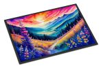 NEW Annual Larkspur in Color Doormat Front Door Mat Indoor Outdoor Rugs for Entryway, Non Slip Washable Low Pile, 18H X 27W