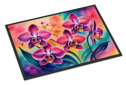NEW Orchids in Color Doormat Front Door Mat Indoor Outdoor Rugs for Entryway, Non Slip Washable Low Pile, 18H X 27W