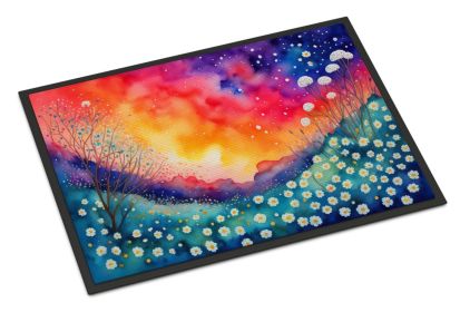NEW Gypsophila in Color Doormat Front Door Mat Indoor Outdoor Rugs for Entryway, Non Slip Washable Low Pile, 18H X 27W