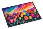 NEW Tulips in Color Doormat Front Door Mat Indoor Outdoor Rugs for Entryway, Non Slip Washable Low Pile, 18H X 27W
