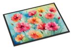 NEW Carnations in Watercolor Doormat Front Door Mat Indoor Outdoor Rugs for Entryway, Non Slip Washable Low Pile, 18H X 27W