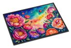 NEW Peonies in Color Doormat Front Door Mat Indoor Outdoor Rugs for Entryway, Non Slip Washable Low Pile, 18H X 27W