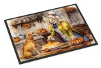 NEW Yellow Lab Fall Kitchen Pumpkins Doormat Front Door Mat Indoor Outdoor Rugs for Entryway, Non Slip Washable Low Pile, 18H X 27W