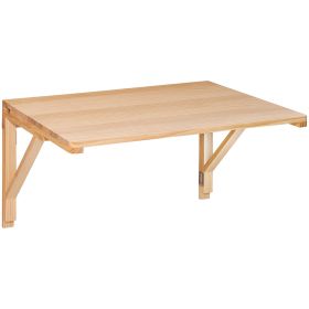 Wall Mounted Folding Table, Wall Mounted Drop Leaf Tables, Solid Wood Floating Desk for Dining, Laundry Room, Office