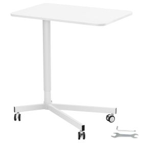 Mobile Standing Desk, 28.5"-44.2" Gas-Spring Height Adjustable Sit-Stand Desk