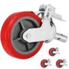 Scaffolding Wheels Set of 4, 8" - Scaffolding Casters Heavy Duty, 3200 Lbs Per Set - Locking Stem Casters with Brake