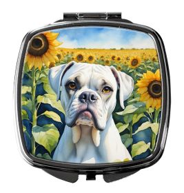 Boxer in Sunflowers Compact Mirror Decorative Travel Makeup Mirror for Women Girls Gifts Pocket Makeup Mirror Folding Handheld