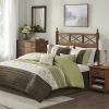 Embroidered 7 Piece Comforter Set Green Cal King