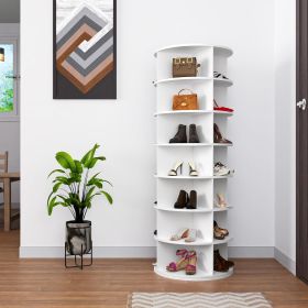 7 Tier Rotating Shoe Rack Tower, Spinning Shoe Display, 360 Shoe Rack Storage Round Carousel