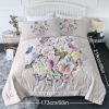 Butterfly Flower Comforter Light Pink Bedding Sets Twin for Girls Women, 1 Soft Comforter and 2 Pillowcases Suit For All Season Use