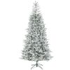 9 ft Realistic Frosted Christmas Tree Wide Full Spruce, Hinged Life Like Fir Texture Easy Assembly