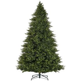 HOMCOM 12ft Hinged Artificial Christmas Tree with Foldable Stand, Easy Assembly, Xmas Tree for Home Office Holiday, Green