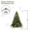 Artificial 4ft Green Christmas Tree with 856 PE/PVC Mixed Branch Tips, 150L warm white led, Steel wire