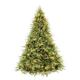 Artificial 4ft Green Christmas Tree with 856 PE/PVC Mixed Branch Tips, 150L warm white led, Steel wire