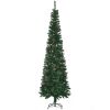 7.5 Foot Pencil Artificial Christmas Tree, Slim Pine Needles Xmas Tree with Realistic Branches, Pine Cones, Metal Base, Green