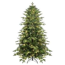 Artificial 4ft Green Christmas Tree with 1071 PE/PVC Mixed Branch Tips, 150L warm white led, Steel wire