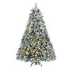4ft 120cm Full Hard Needle Tree Automatic Decor  Flocked Led Christmas Tree